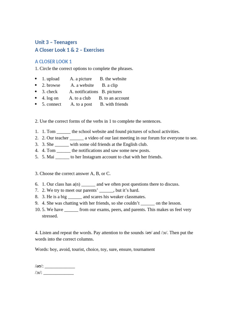 Teenagers: Engaging Exercises & Grammar | PDF | Chess Theory | Chess