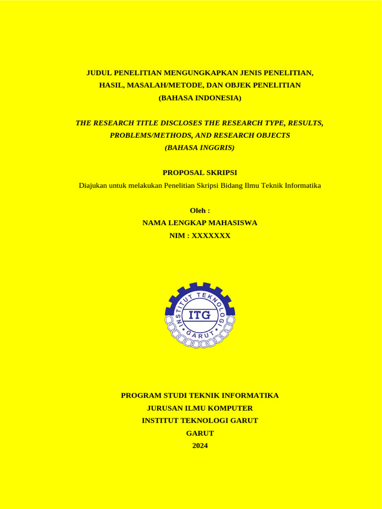 Proposal Skripsi Teknik Informatika 2024 | PDF