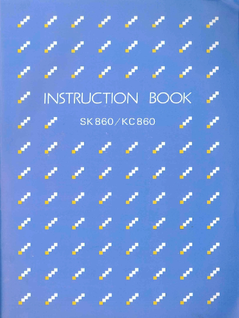Silver Reed SK-860 - KC-860 Operation Manual English | PDF