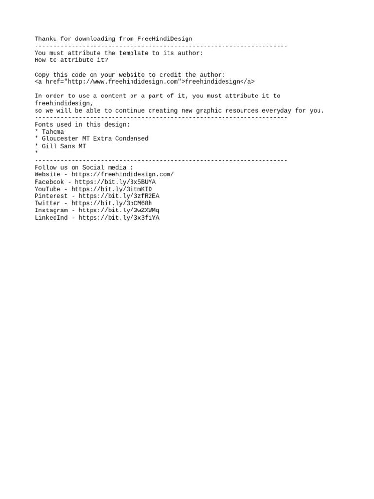 Template Attribution Instructions | PDF