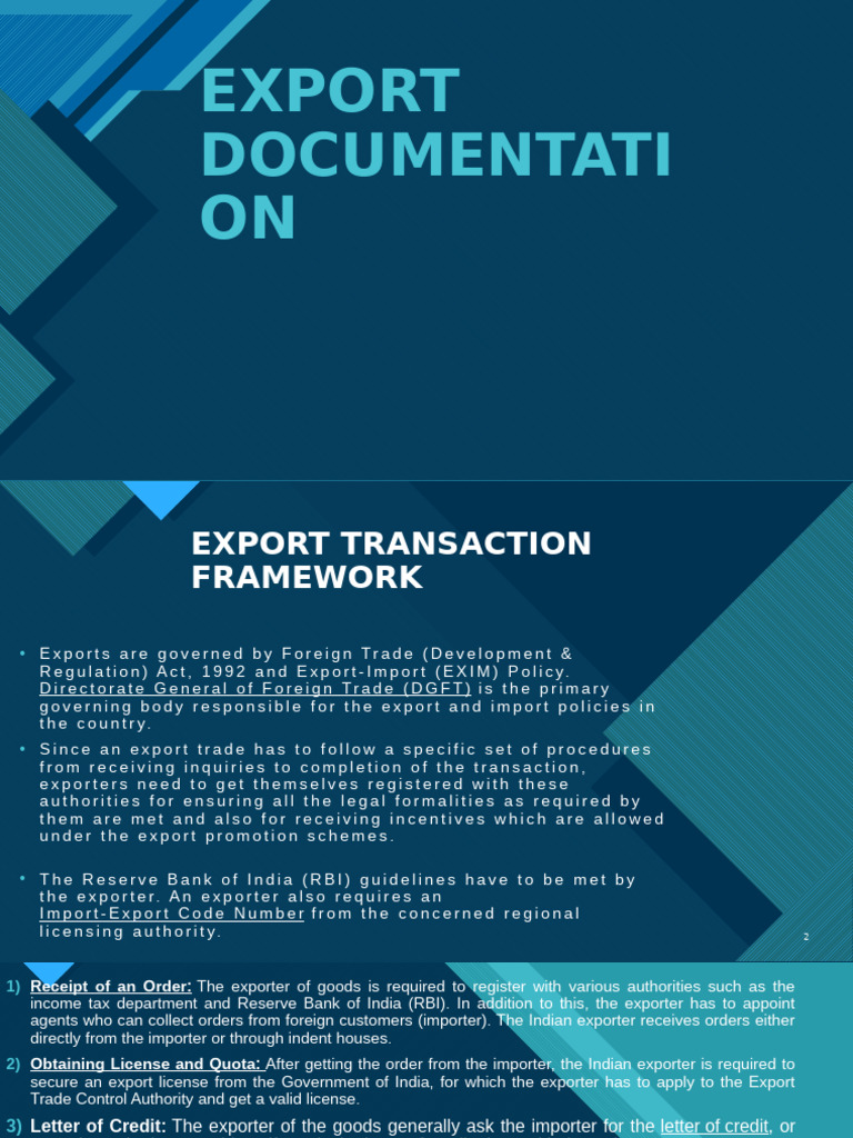 Export Documentation Process Overview | PDF | Bill Of Lading | Business