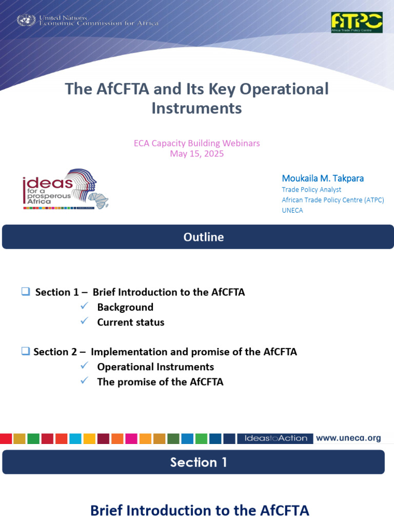 AfCFTA: Key Instruments and Implementation | PDF | Economies ...
