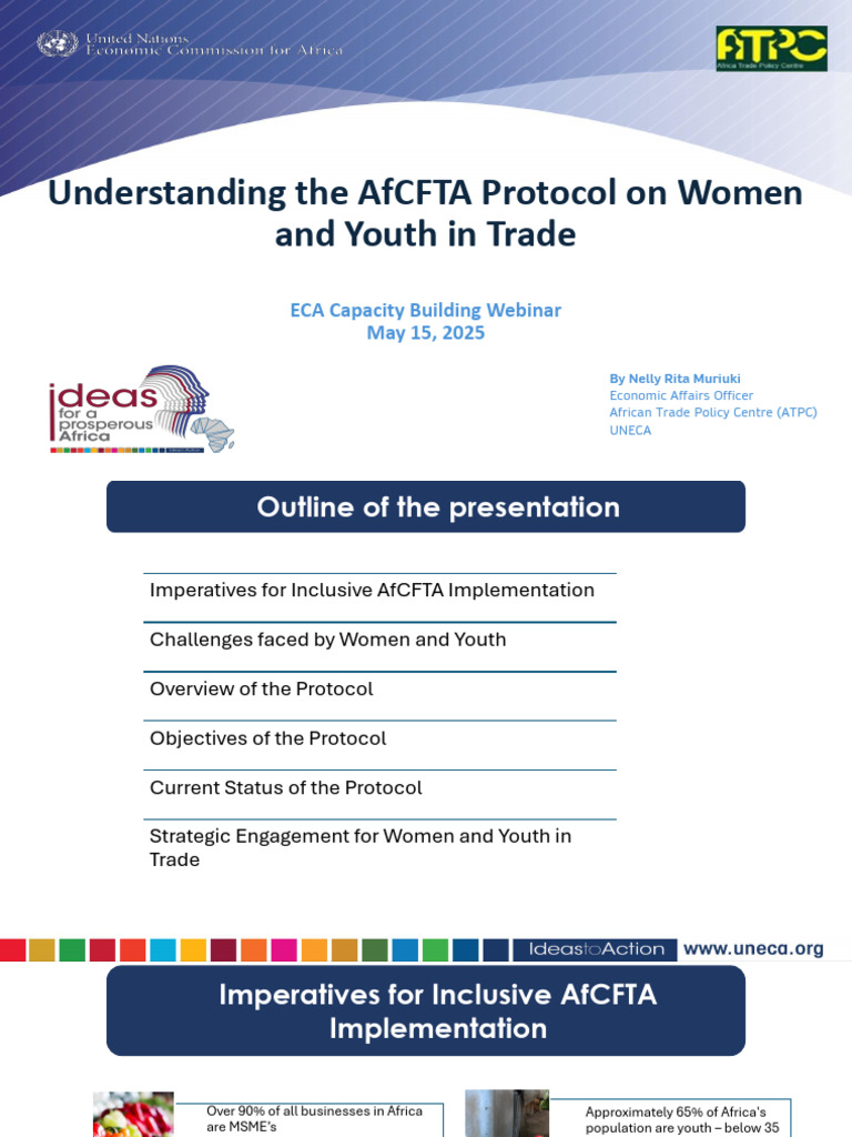 AfCFTA Women and Youth Trade Protocol | PDF | Economies