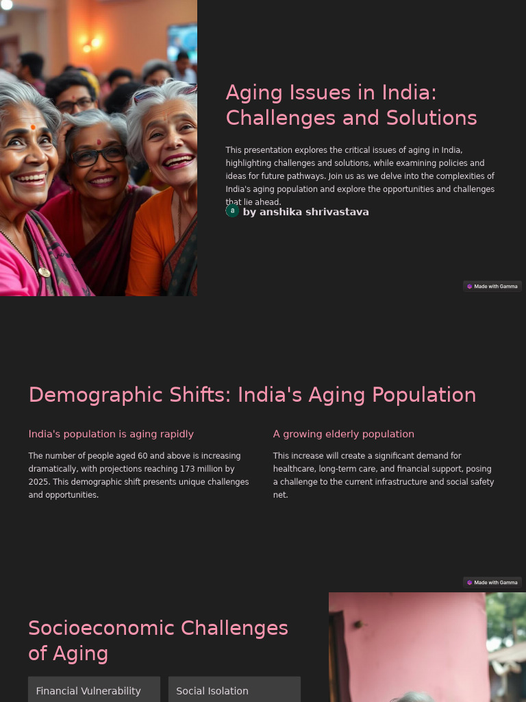 Aging Issues in India Challenges and Solutions | PDF | Ageing | Health Care