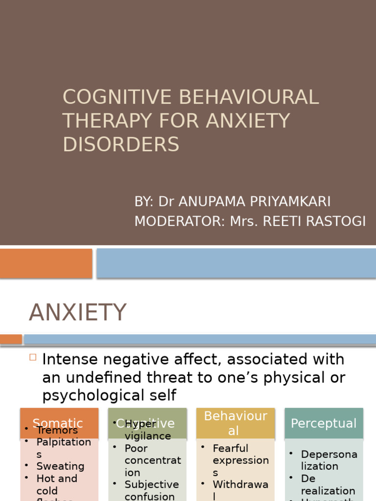 CBT Techniques for Anxiety Disorders | PDF | Cognitive Behavioral ...