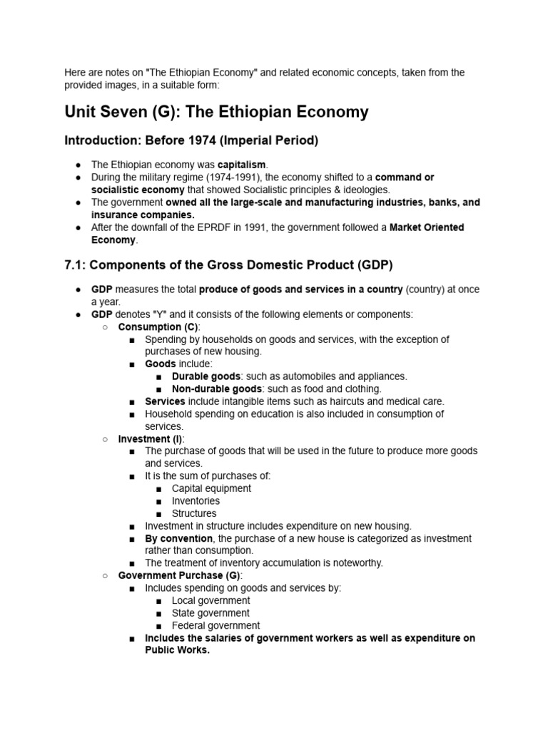 Overview of the Ethiopian Economy | PDF | Gross Domestic Product | Real ...
