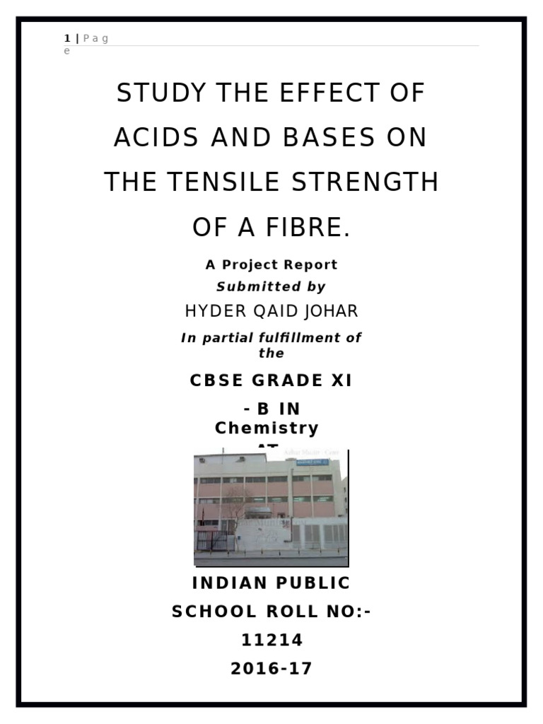 Effect of Acids and Bases on Fiber Strength | PDF | Fibers | Decomposition