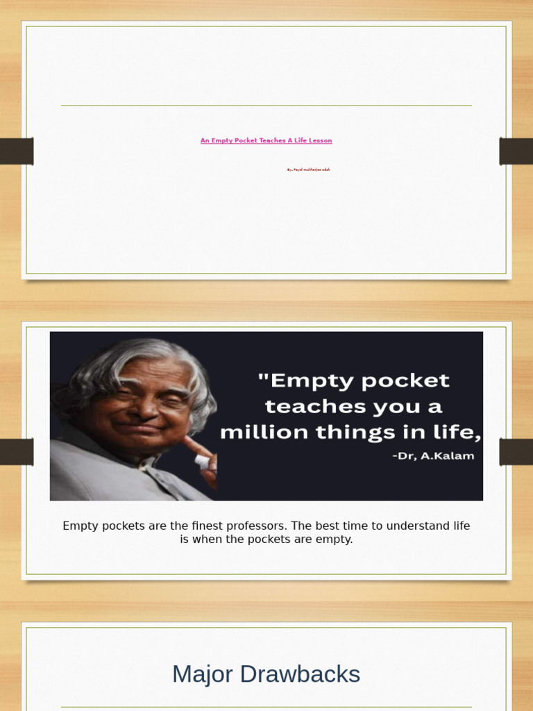 Lessons from Empty Pockets | PDF