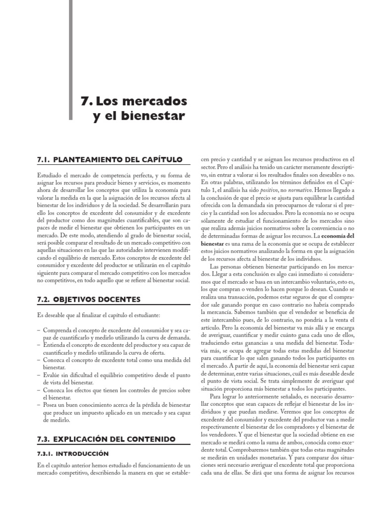 Bienestar y Excedentes en Mercados | PDF | Excedente económico ...