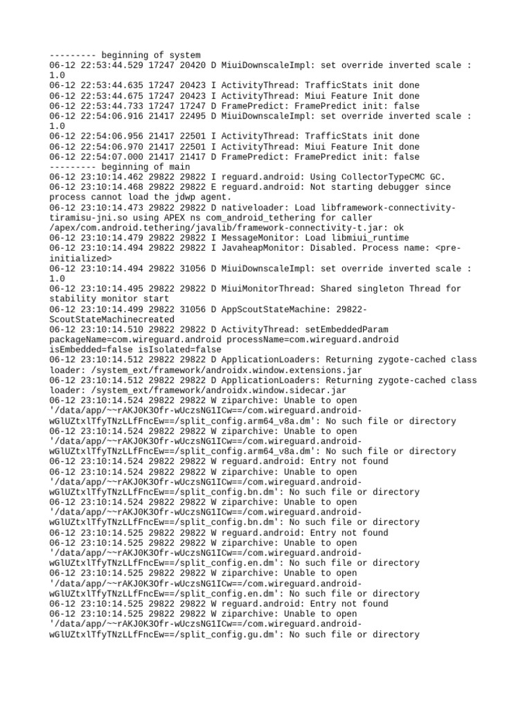 WireGuard Android Debug Log Analysis | PDF | Computing | System Software