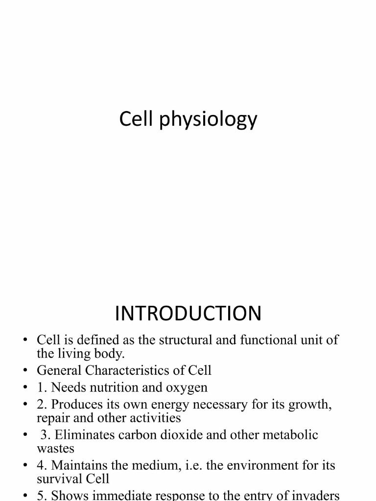 Cell Physiology | PDF
