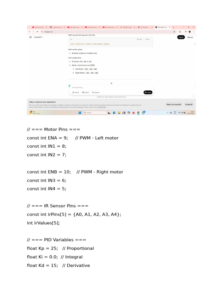 Line Follower Robot Code | PDF