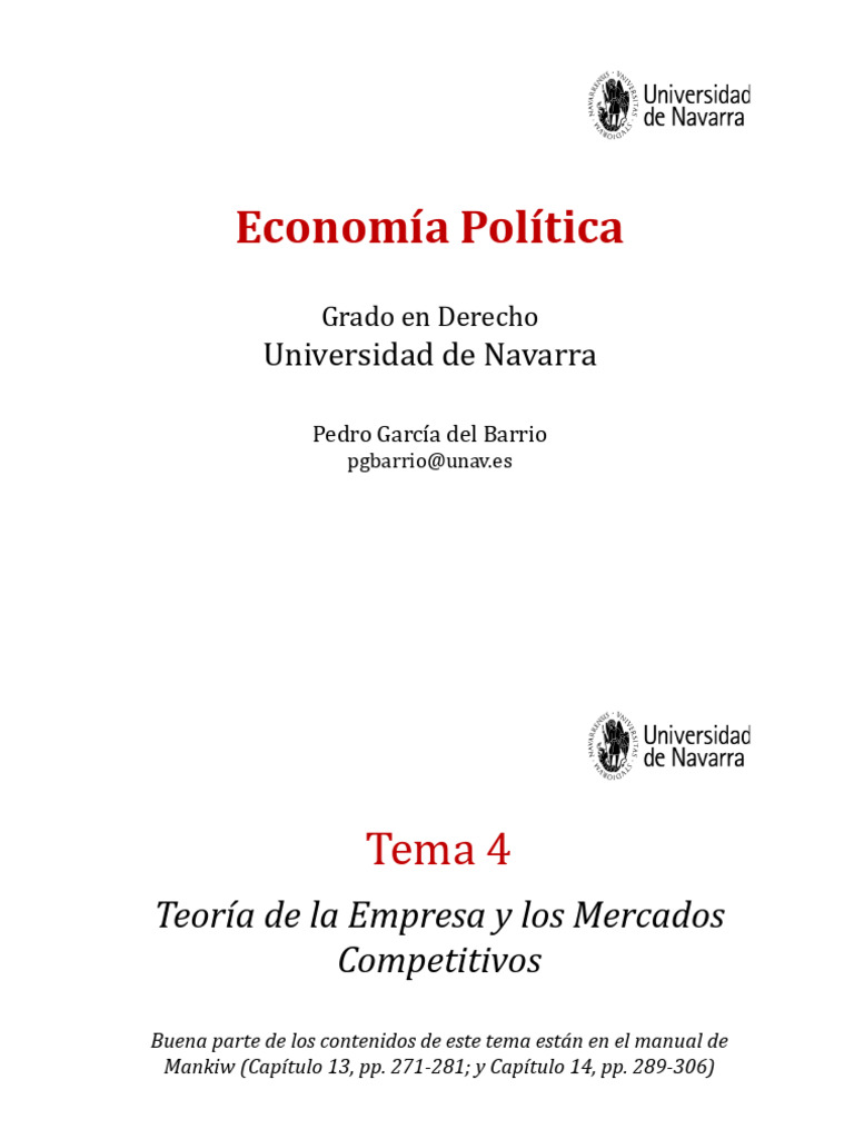 Teoría de la Empresa y Mercados Competitivos | PDF | Mercado (economía ...