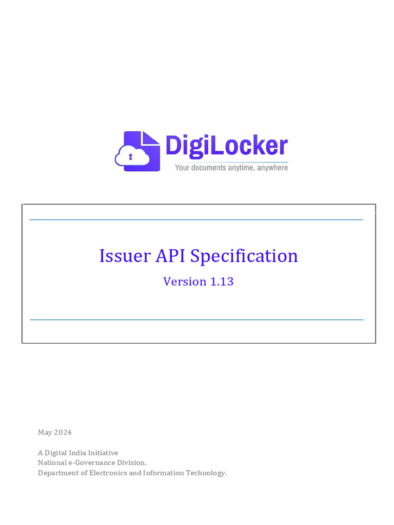 DigiLocker Issuer API Specification | PDF | Uniform Resource Identifier ...