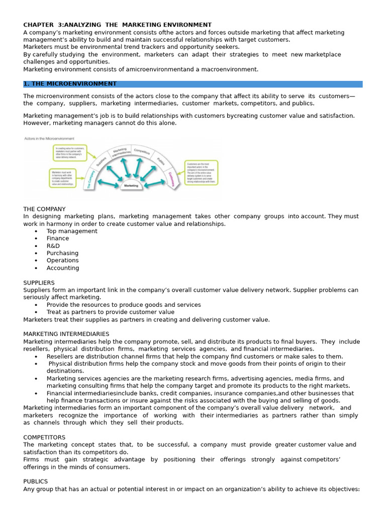 Introduction To Marketing, Chapter 3 Notes | PDF | Marketing | Economics