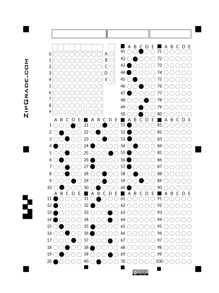 ZipGrade Quiz Instructions and Key | PDF | Writing Implements | Stationery