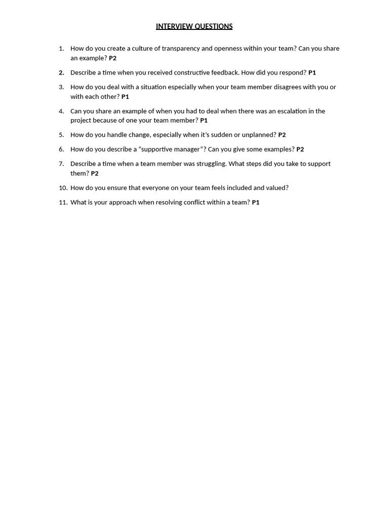 Interview Questions Culture | PDF