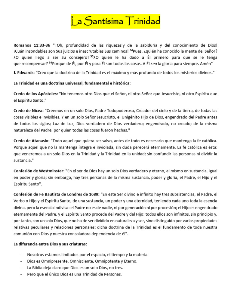 Doctrina de la Santísima Trinidad | PDF | Trinidad | espíritu Santo