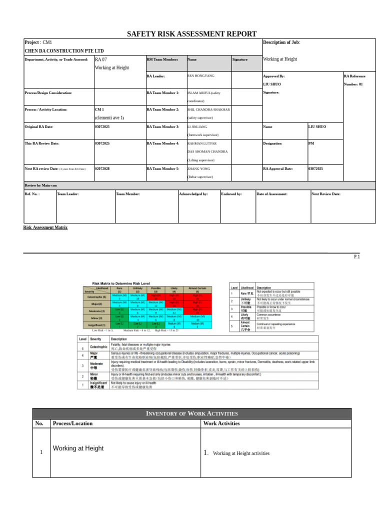 Working at Height Safety Assessment | PDF | Personal Protective ...