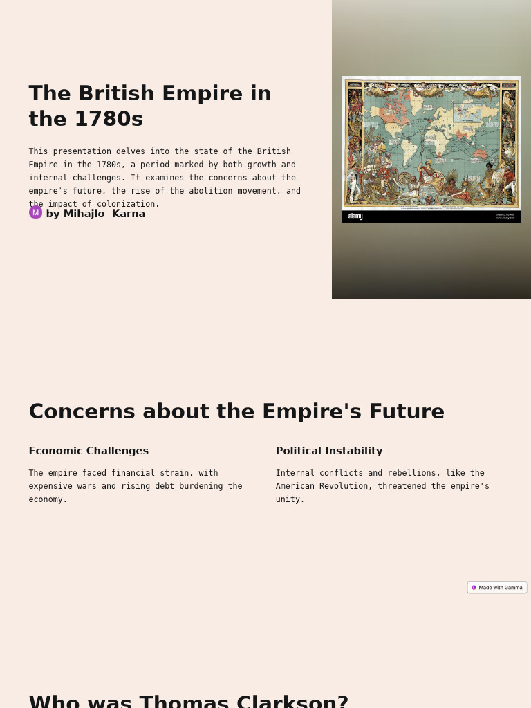 The British Empire in The 1780s | PDF | Abolitionism | Slavery