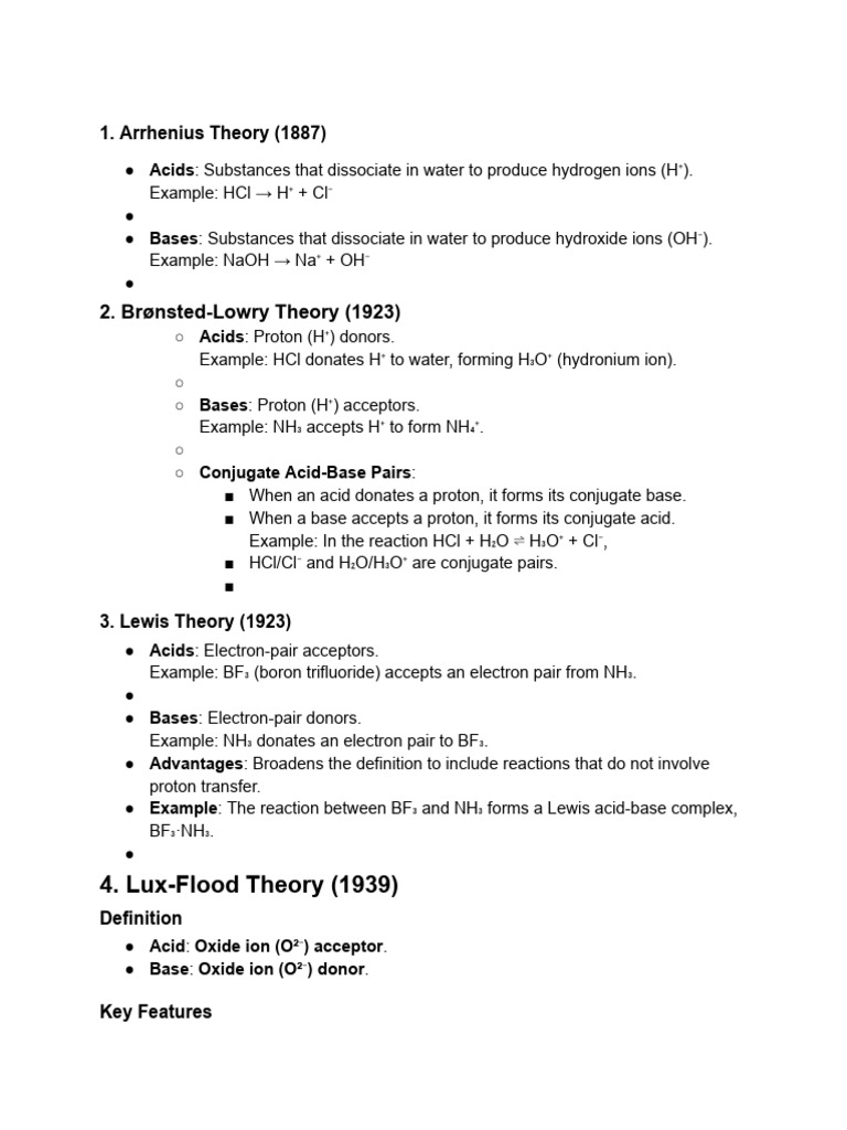 2.3) Concepts of Acids and Bases | PDF | Acid | Ph