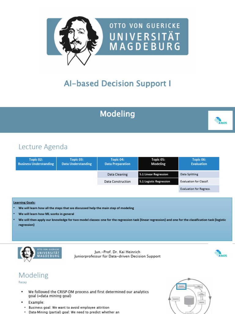 AI Decision Support: Modeling Basics | PDF | Regression Analysis | Data ...
