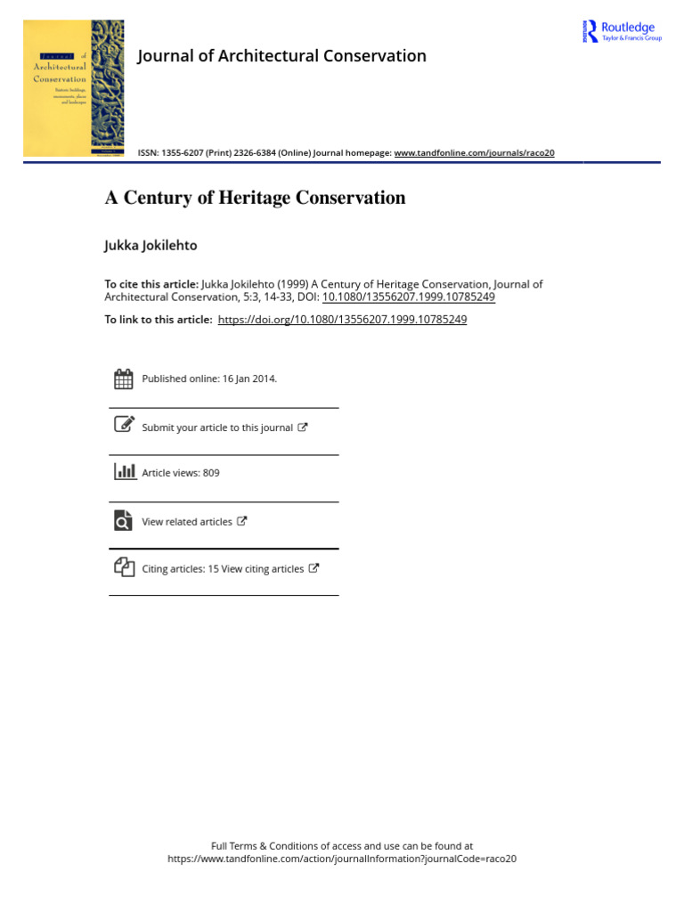 A Century of Heritage Conservation | PDF | Sustainability | Cultural ...