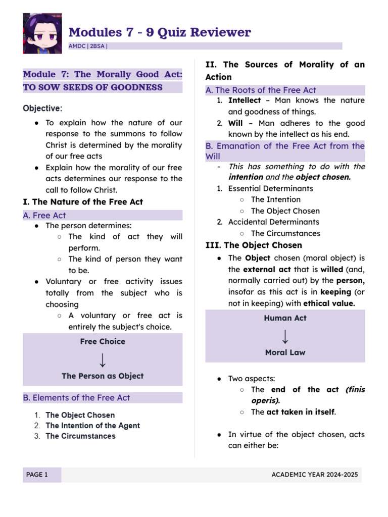 Morality and Free Acts in Christ | PDF | Grace In Christianity | Virtue