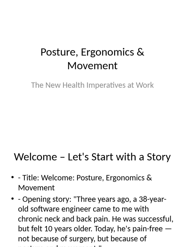 Welcome to Posture and Ergonomics | PDF
