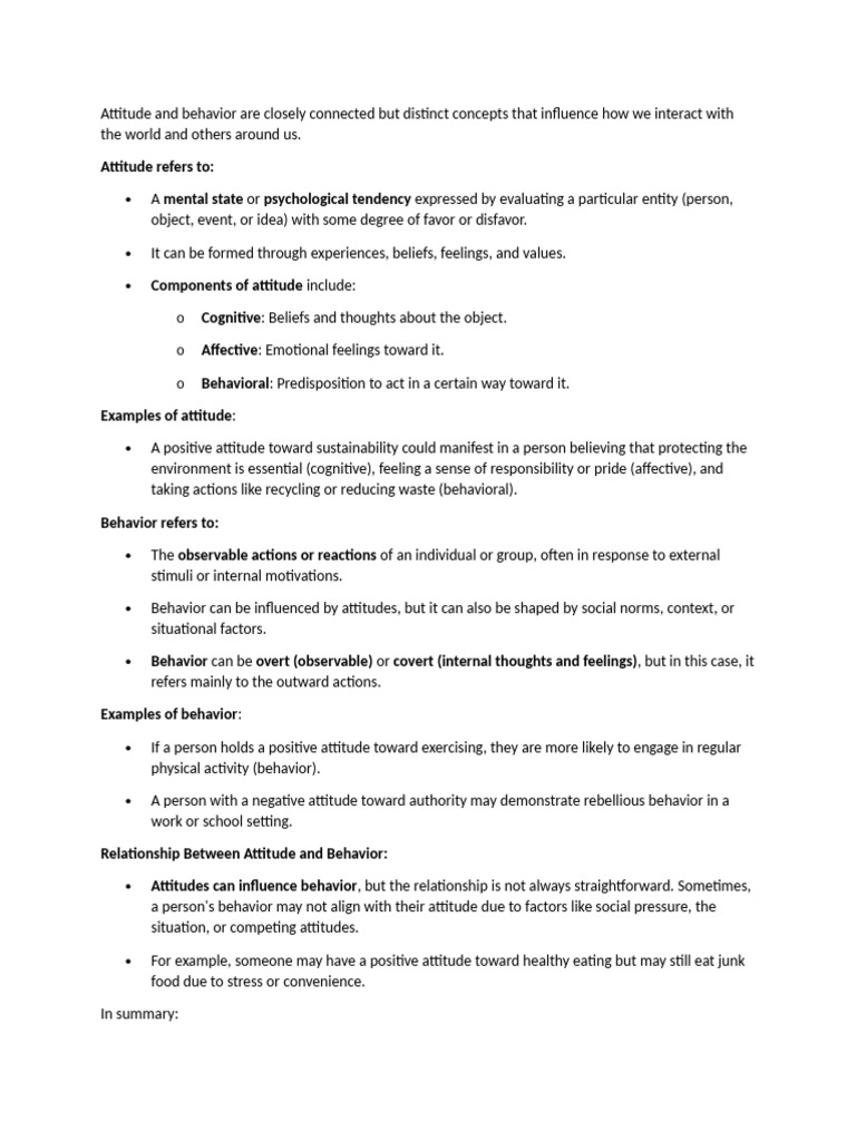 Lecture 4 Attitude and Behaviour | PDF
