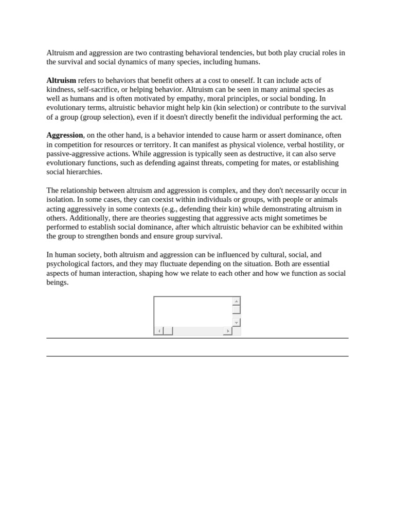 Lecture 3 Altruism and Aggression | PDF