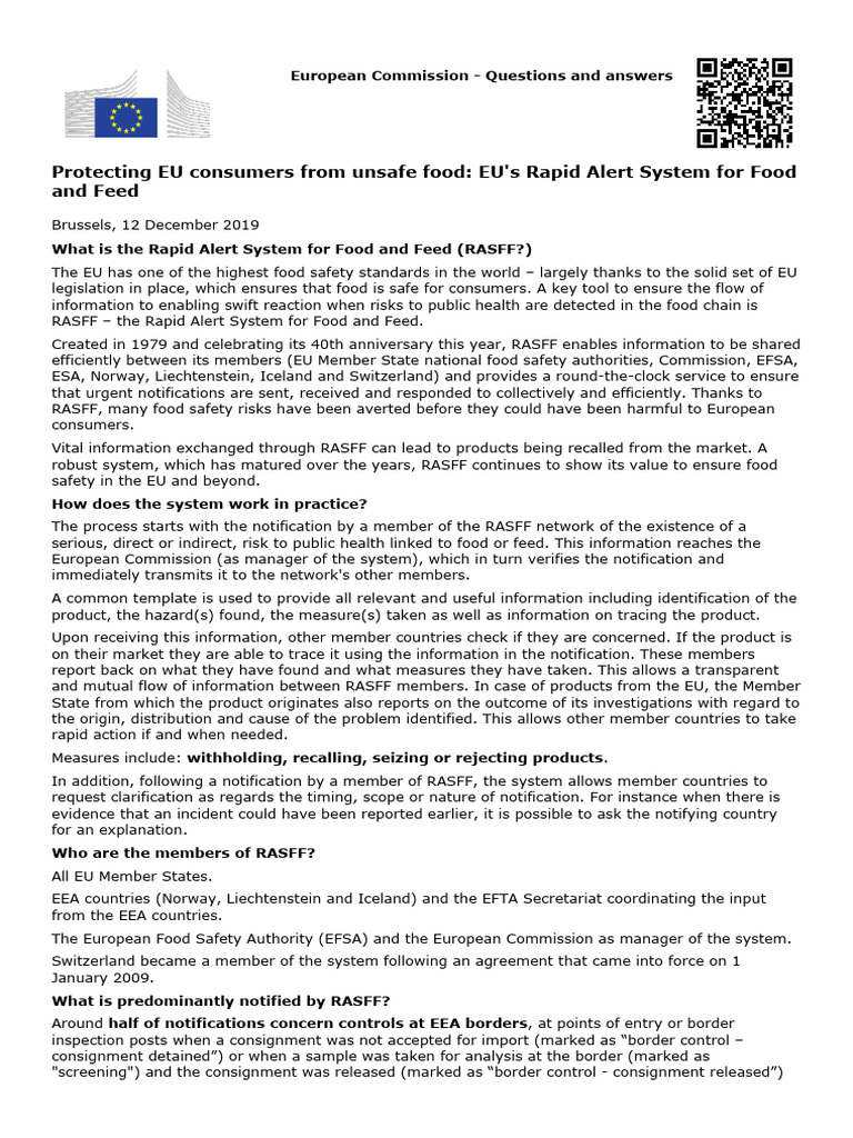 7 - Protecting EU Consumers From Unsafe Food EU S Rapid Alert System ...