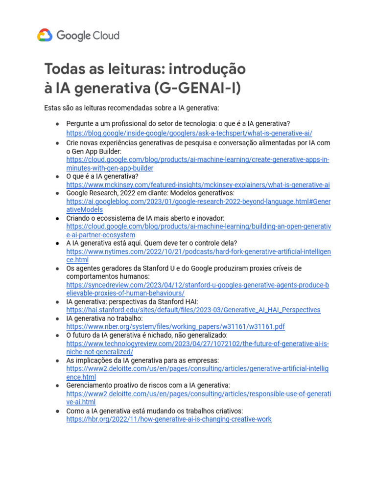 Leituras sobre IA Generativa e PLN | PDF | Informática
