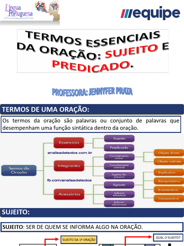 Sujeito e Predicado na Oração | PDF | Assunto (gramática) | Predicado ...