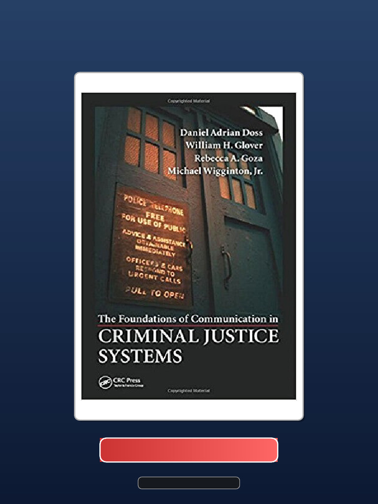 Foundations of Communication in Criminal Justice Systems 1st Doss ...