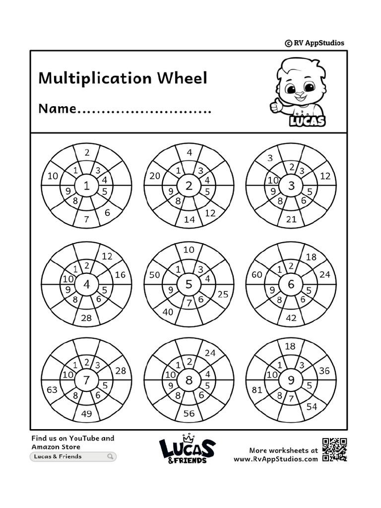 141 Free Printable Worksheets For Kids Multiplication Wheel Worksheet ...