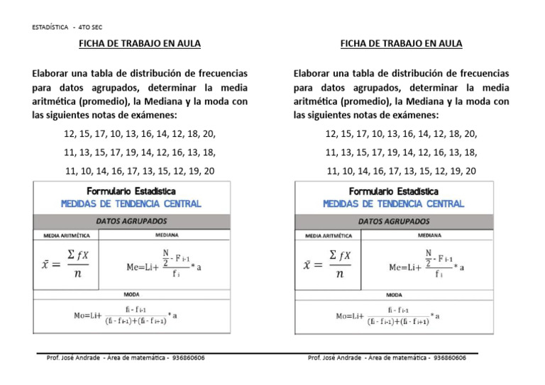 Análisis de Notas: Media, Mediana y Moda | PDF