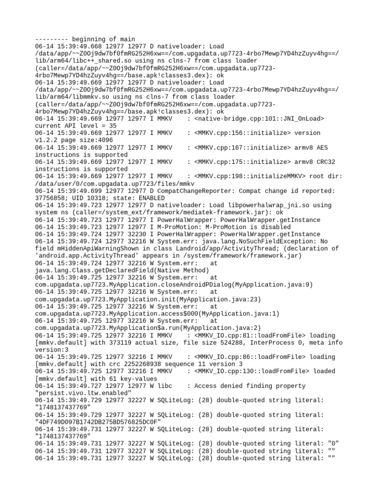 Android App Native Library Logs | PDF | Computer Engineering | Computer ...