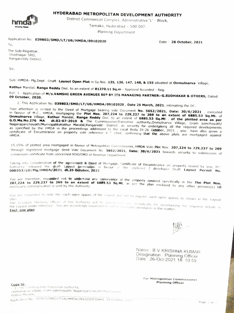 HMDA Draft Layout Approval Document | PDF | Land Law | Property Law