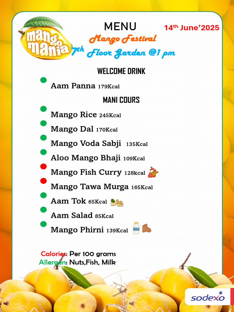 Mango Festival Menu 2025 | PDF