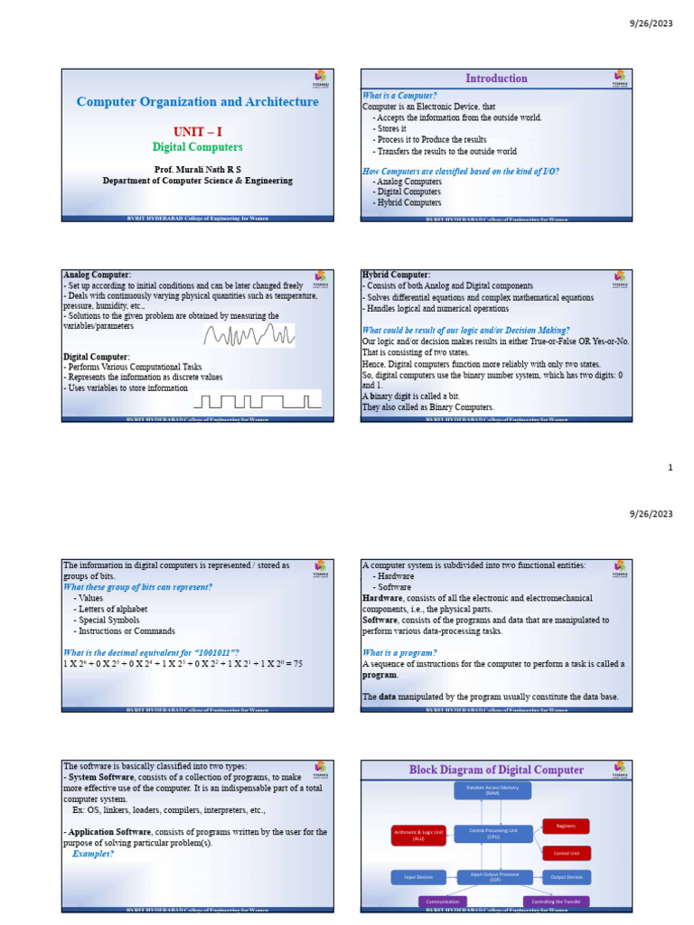 Digital Computers in Architecture Overview | PDF | Computer Program ...