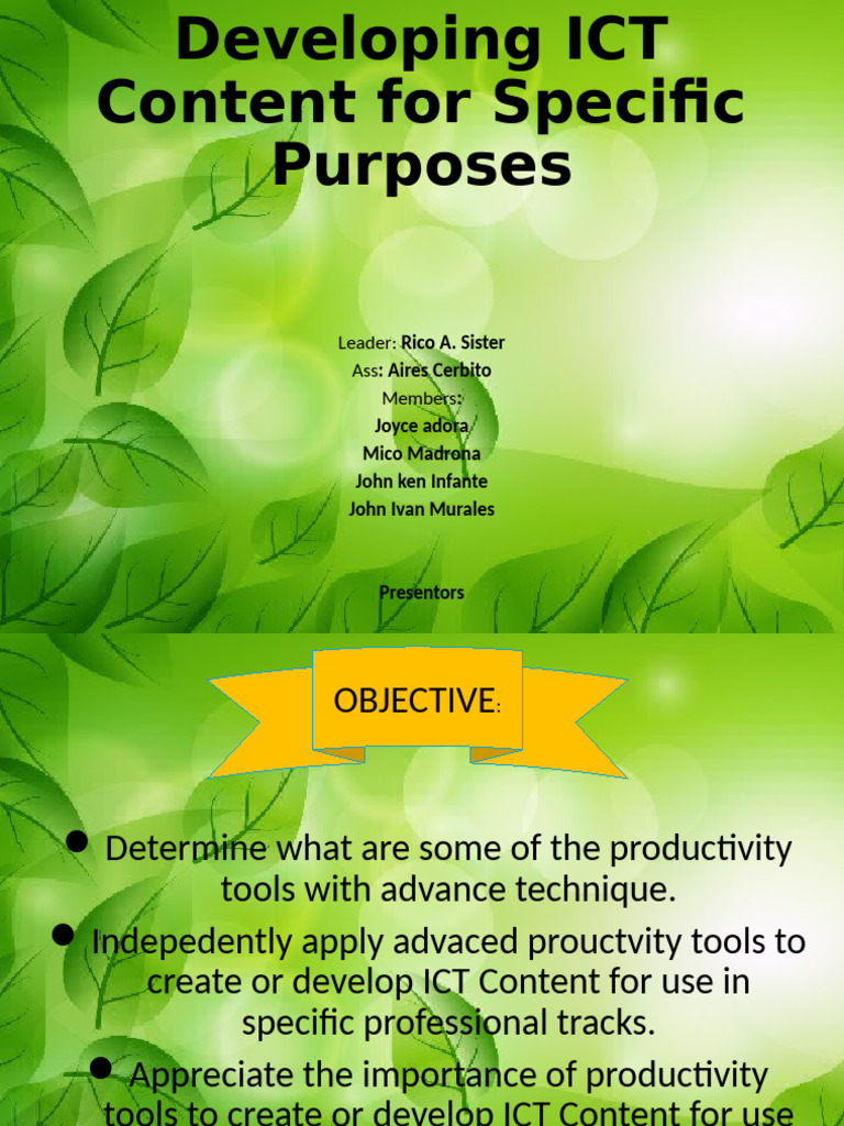Advanced ICT Content Development Techniques | PDF | Microsoft Power ...