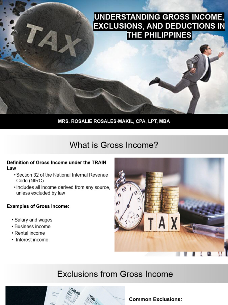 Gross Income Inclusions and Deductions - PPTX v2 | PDF