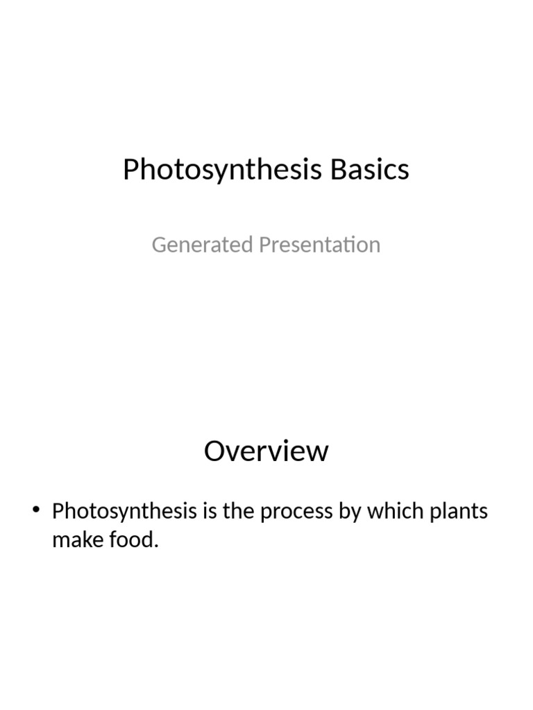 Photosynthesis Presentation | PDF