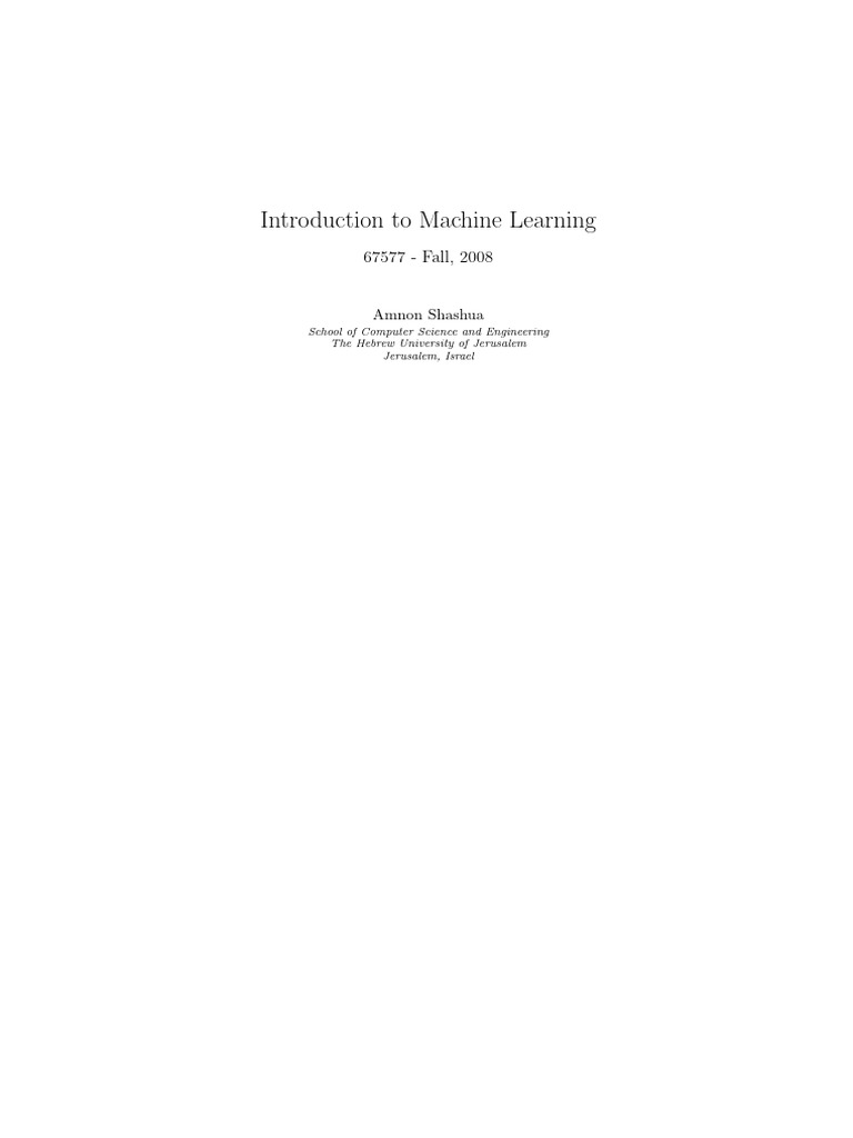 Introduction To Machine Learning CS - 229 | PDF | Principal Component ...