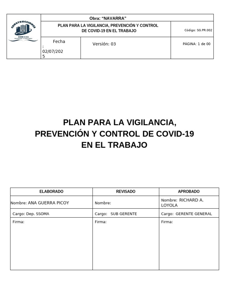 Plan Covid 19 | PDF | Lavado de manos | Enfermedades y trastornos