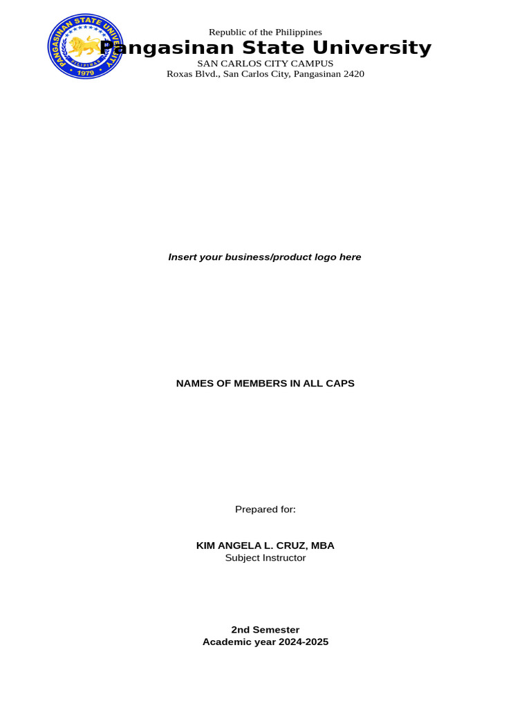 Business Plan Final Template | PDF | Marketing | Business