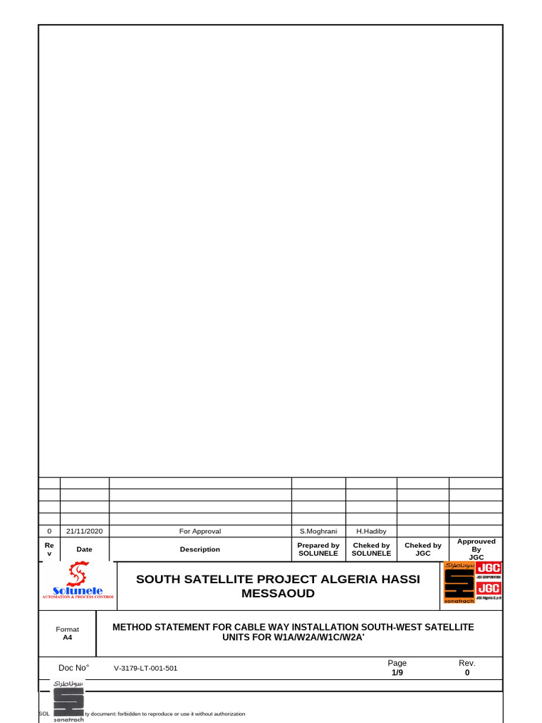 V-3179-LT-001-501 - Method Statement For Cable Way | PDF | Scaffolding ...