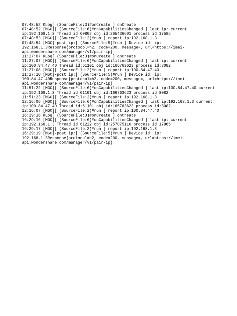 IP Address Change Log Report | PDF