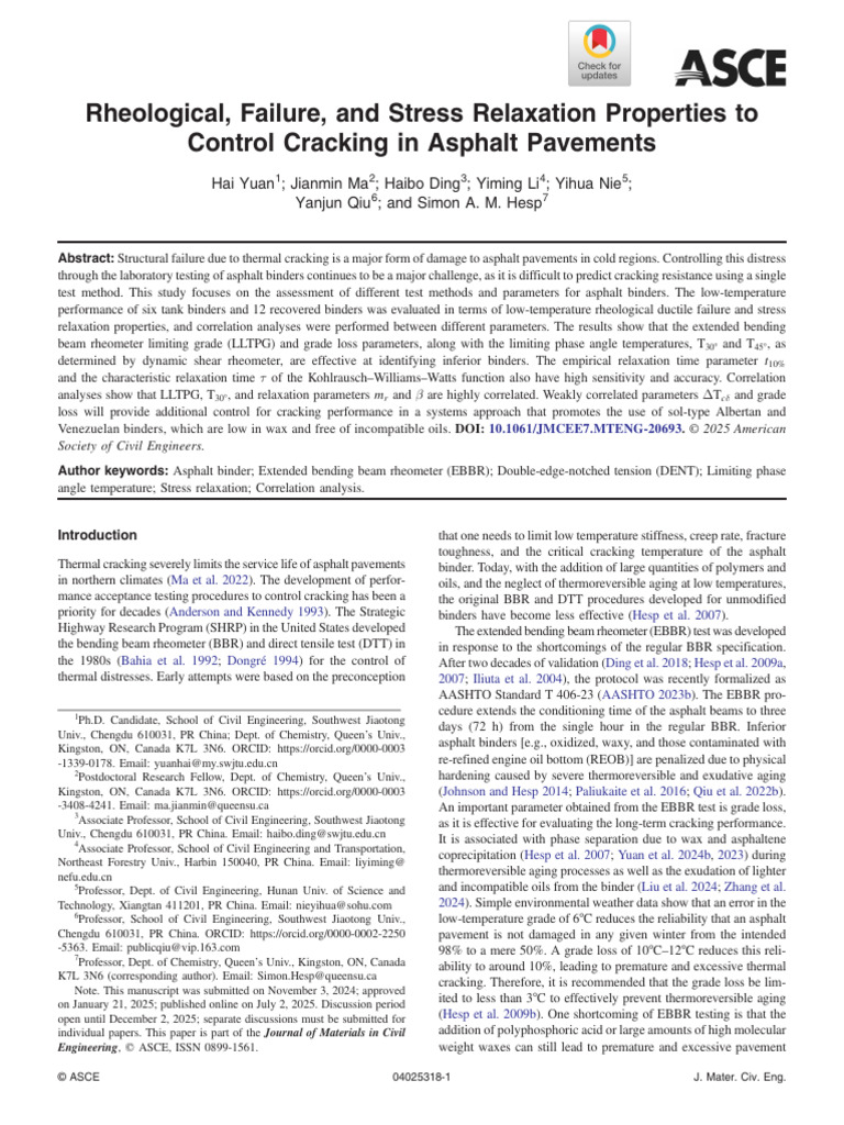 Asphalt Cracking Control Methods | PDF | Fracture | Ductility